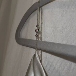 Lillie Rubin satin evening dress with beaded cloisonné straps